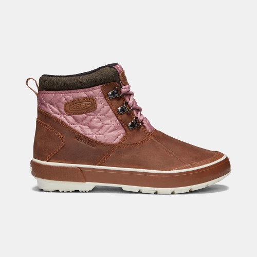 Bottes Keen Pas Cher | Ankle Boots Keen Elsa II Waterproof Quilted Femme Rose Marron (FRK981037)
